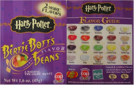 Harry Potter Jelly Bean Flavors Chart