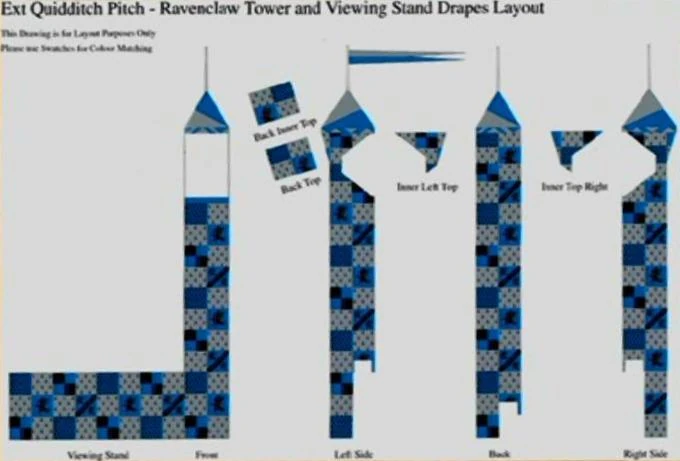Image - Quidditch Pitch - Ravenclaw Tower and Viewing Stand Drapes ...