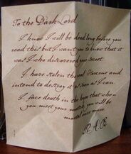 R.A.B. letter to the Dark Lord