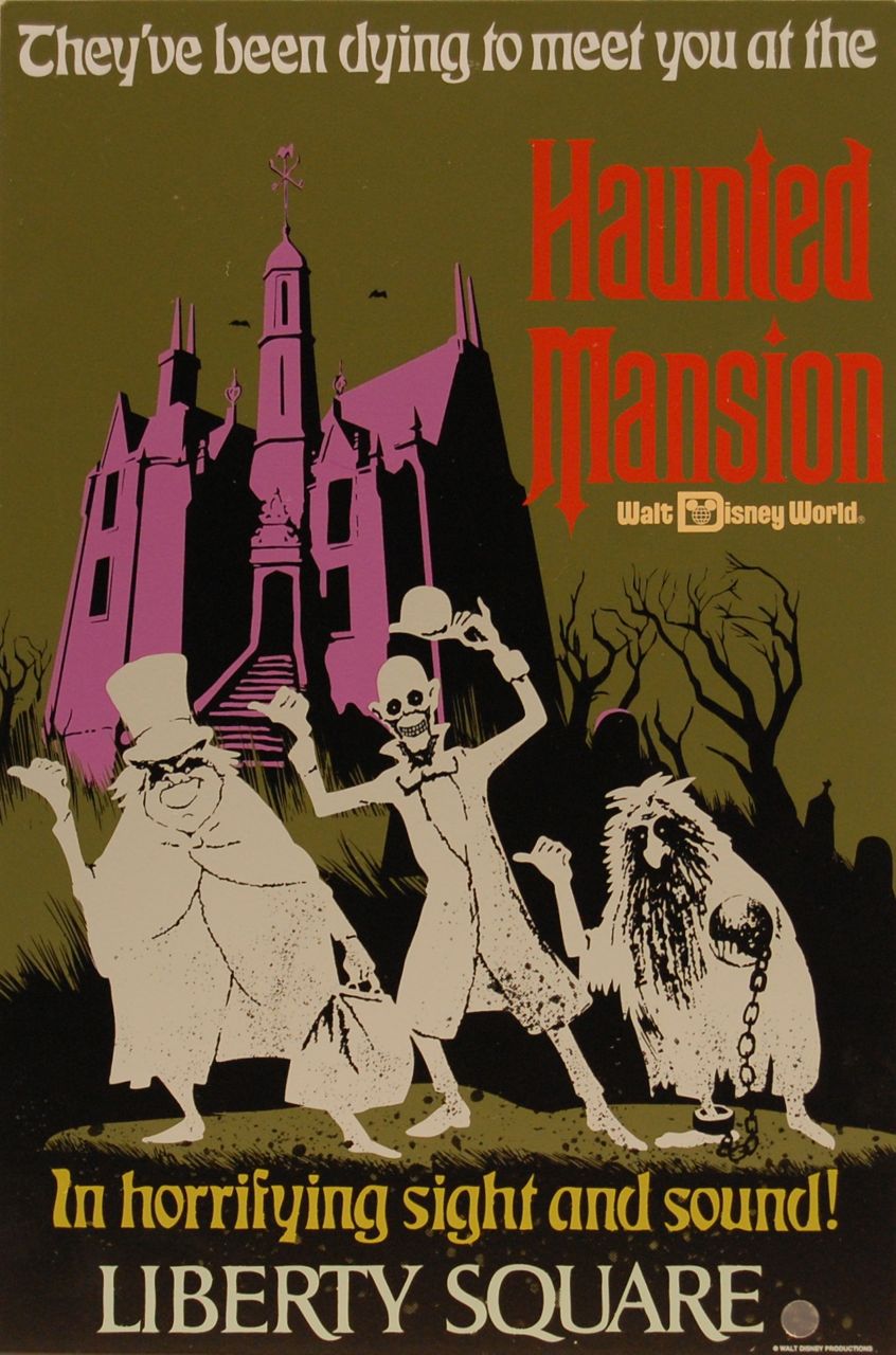 TIN SIGN Disney's Haunted Mansion Hanging Attraction Ride Poster