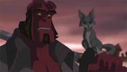 Hellboy and wolf super