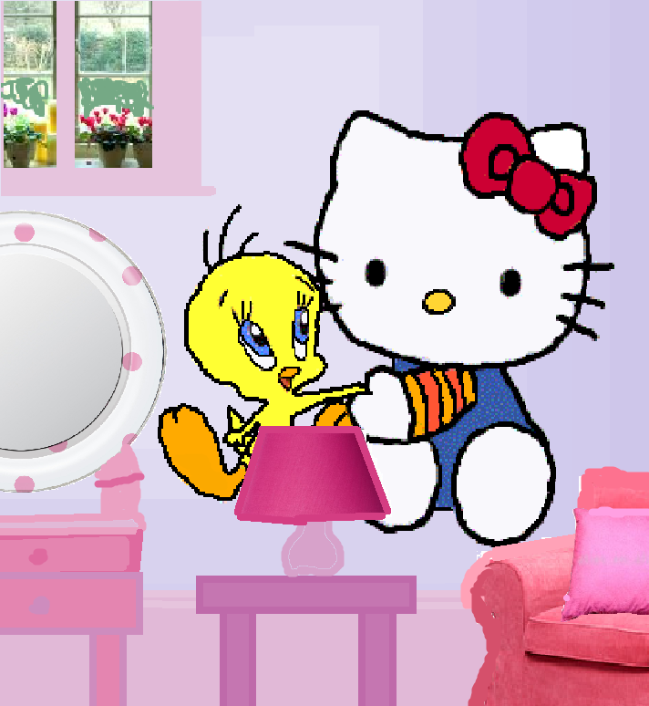 Image Tweety Kitty Wall Decals Png Video Gambar