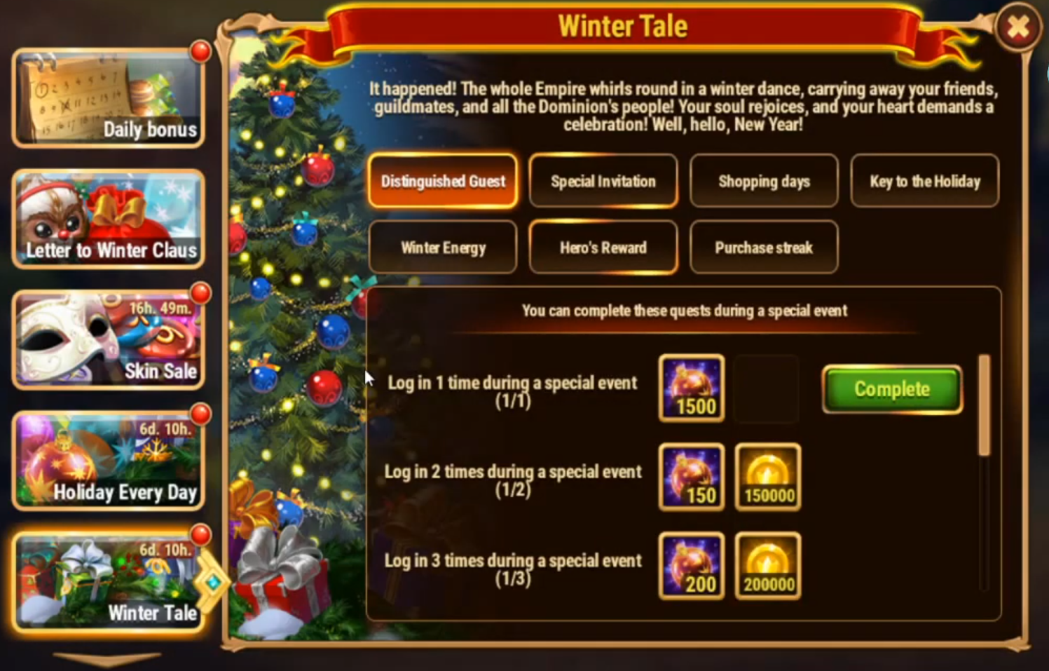 hero wars page free rewards