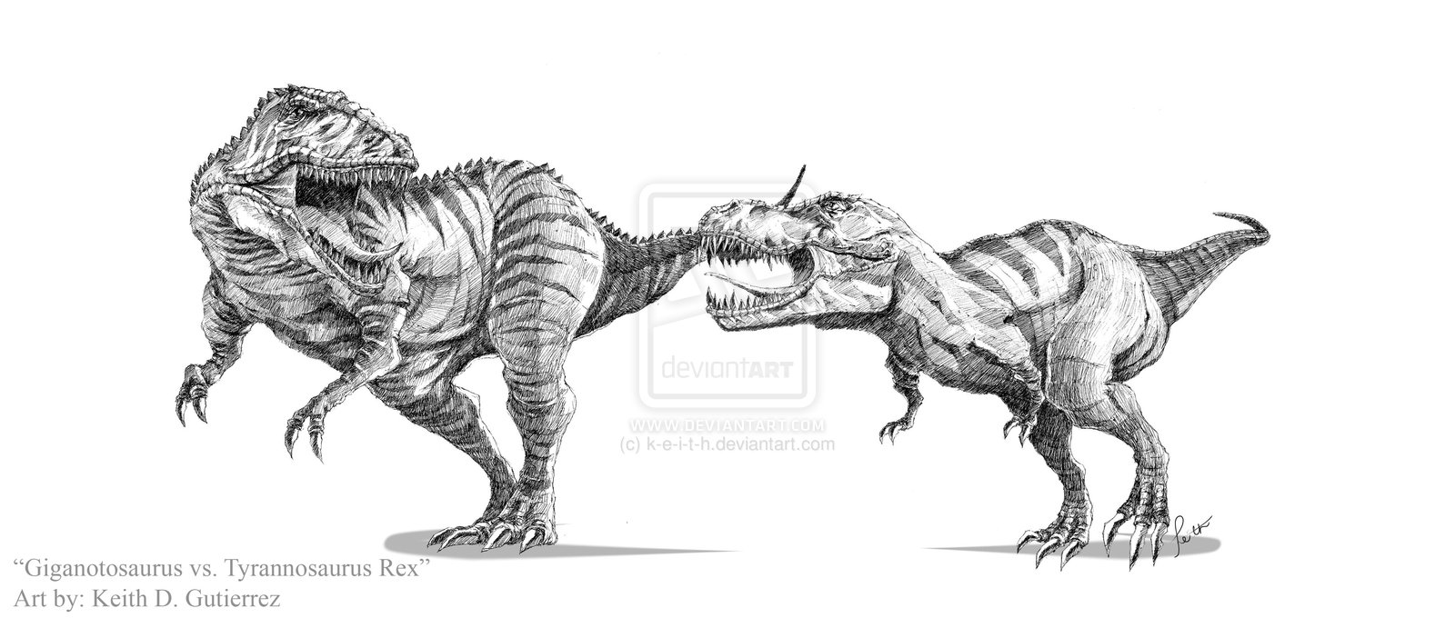 Тираннозавр рекс и гигантозавр