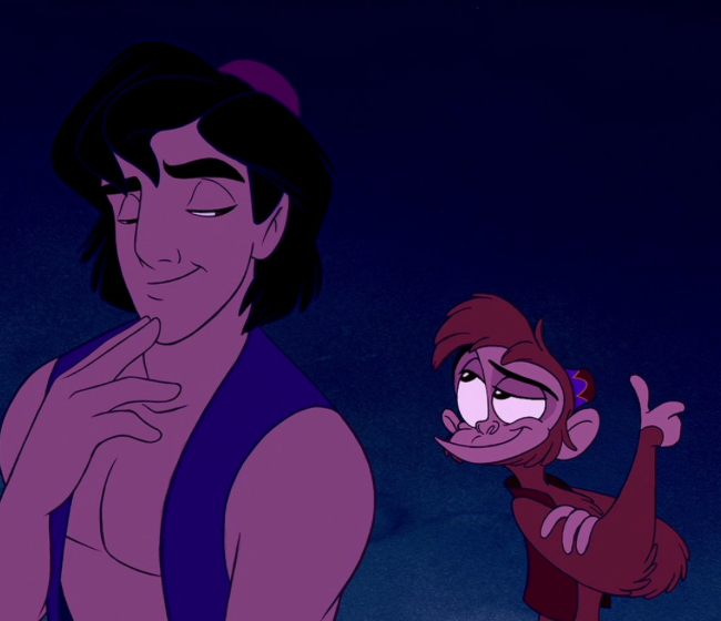 File Aladdin and Abu smiling slyly