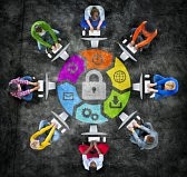 29478195-people-in-a-circle-using-computer-with-security-concept
