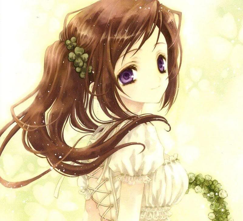 Anime Girl With Dark Purple Hair And Purple Eyes