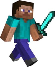 Minecraft-steve-with-sword-minecraft-steve-with-diamond-sword-by-jonnyman