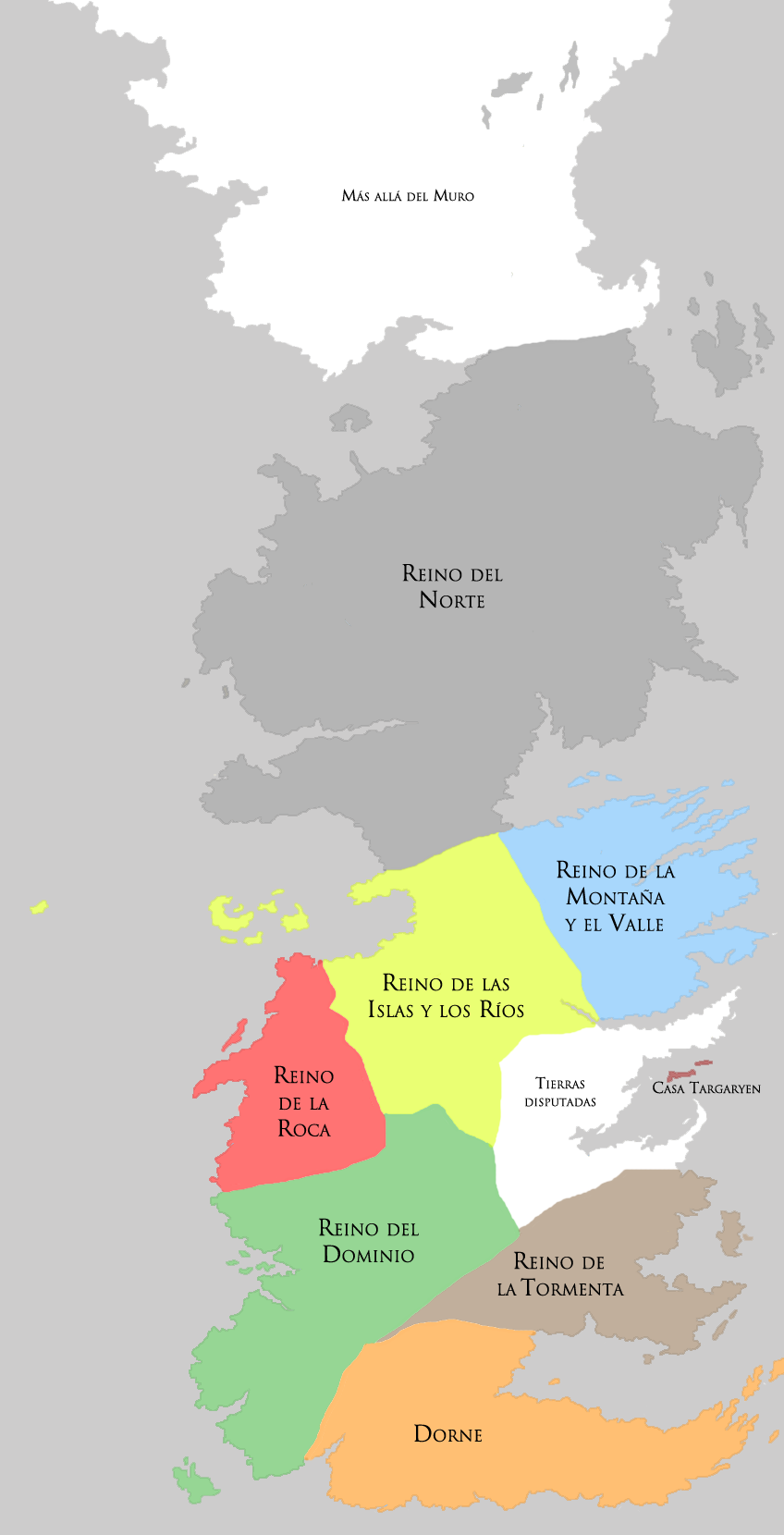 mapa de los 7 reinos Siete Reinos | Hielo y Fuego Wiki | Fandom