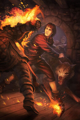 Jon Snow fighting off a wight by John McCambridge©