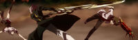 Freed attacking with the Fused Excalibur