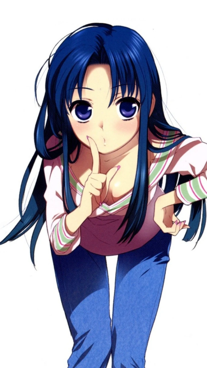 Yuuki Tatsuya Anime Girl With Long Blue Hair And Blue Eyes