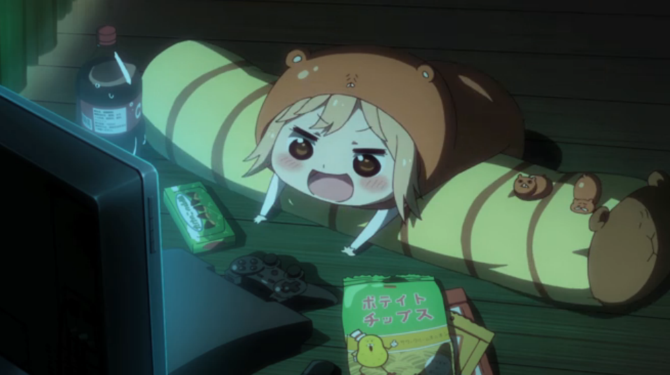 Image - Umaru enjoys her snacks and some anime.png | Himouto! Umaru