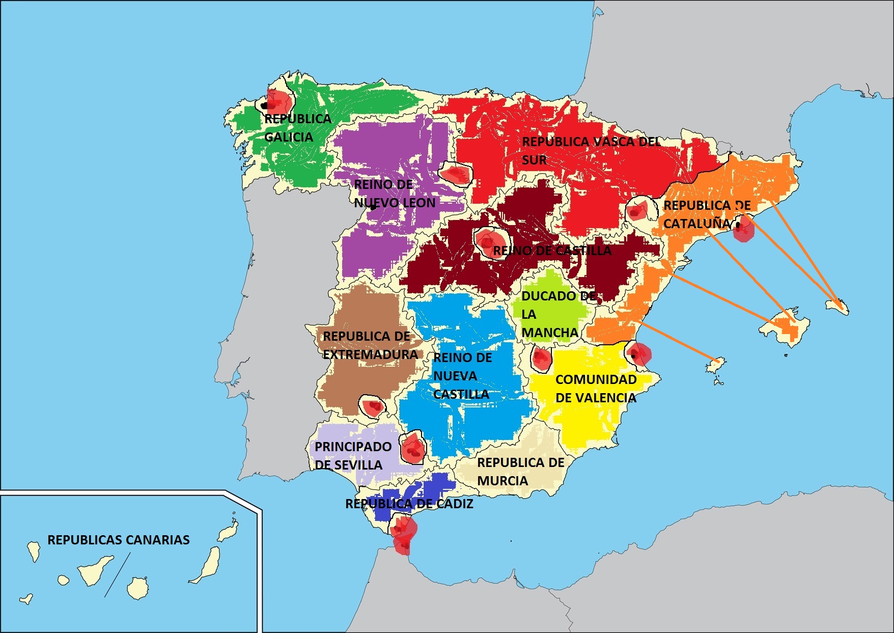 Mapa De EspaÑa Con Sus ReinosaÑo 1500comentemos Amistosamente 7823