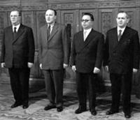 Ferenc Münnich, Janosz Kadar, Gyula Kállai i Antal Apró