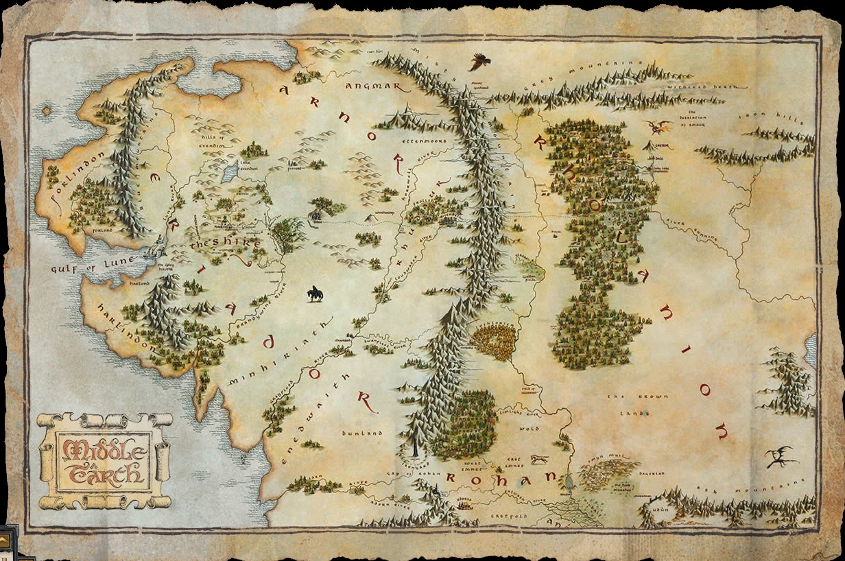 Detailed Map Middle Earth Hobbit