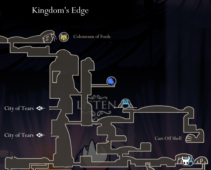 Карта города слез hollow knight