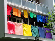 We're a rainbow made of laundry
