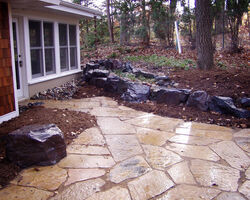 Patio and rockwork
