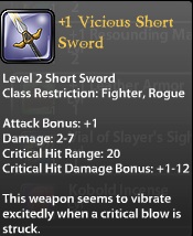 1 Vicious Shortsword