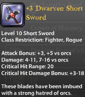 3 Dwarven Short Sword