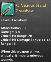 1 Vicious Hand Crossbow