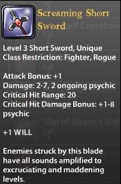 Screaming Short Sword