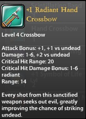 1 Radiant Hand Crossbow