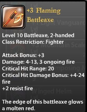 3 Flaming Battleaxe