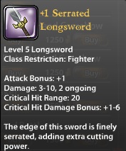 1 Serrated Longsword
