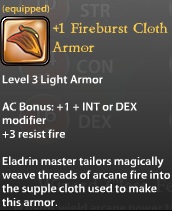 1 Fireburst Cloth Armor
