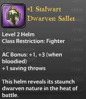 1 Stalwart Dwarven Sallet