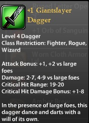 1 Giantslayer Dagger