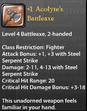 1 Acolyte's Battleaxe
