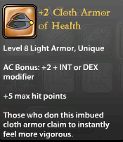 2 Cloth Armor of Health