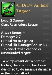 1 Drow Ambush Dagger