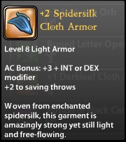 2 Spidersilk Cloth Armor