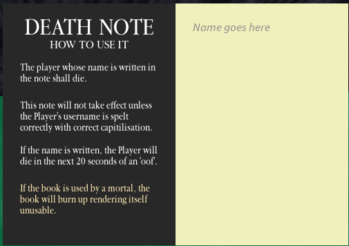 Roblox Death Note Gear