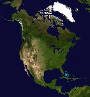 North America satellite orthographic