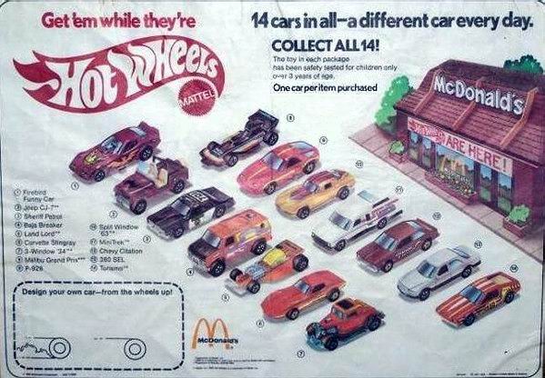 mcdonalds hot wheels cars