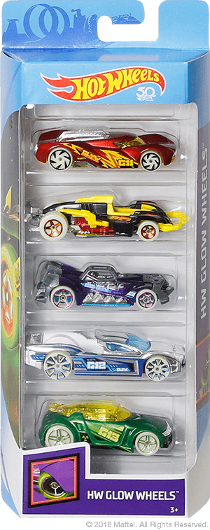 hot wheels glow wheels 5 pack