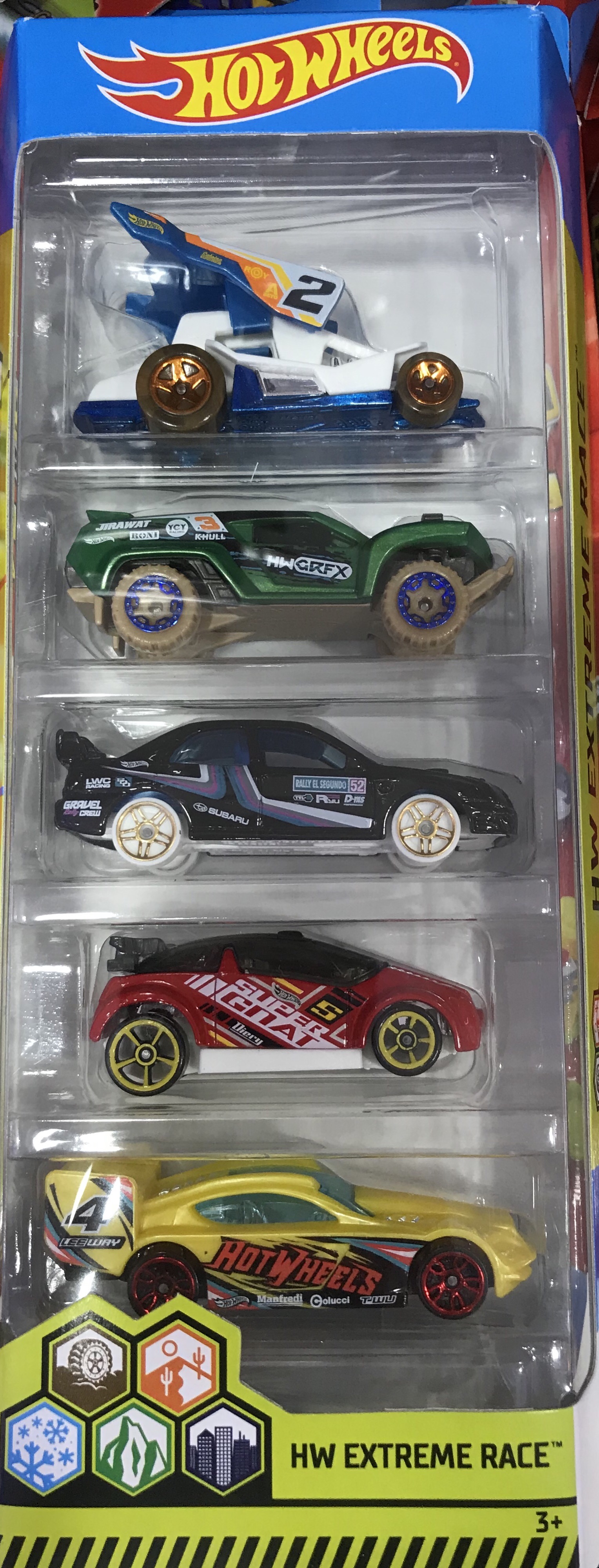 hot wheels extreme race 5 pack