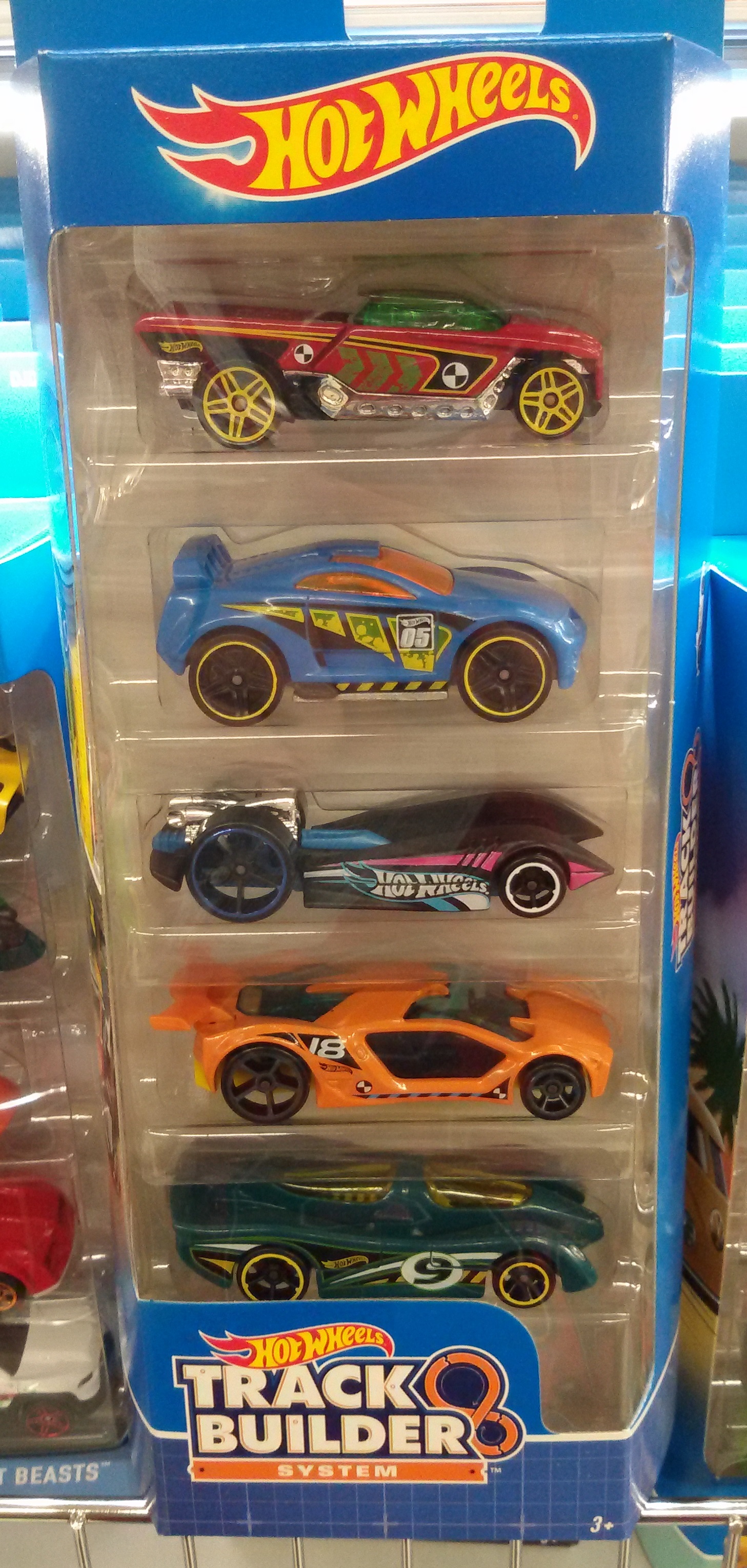 hot wheels track builder cars