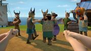 Villagers dancing