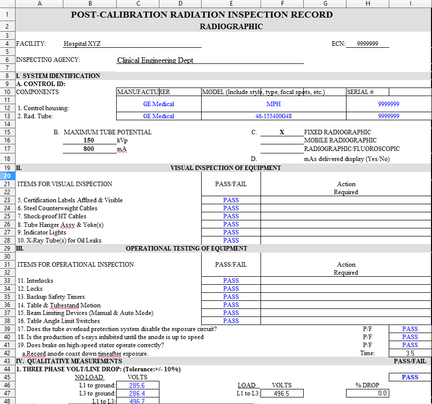 Post Calibration Radiation Inspection (Radiographic) HTM Wiki
