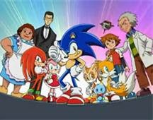 Sonic with his friends in Sonic X