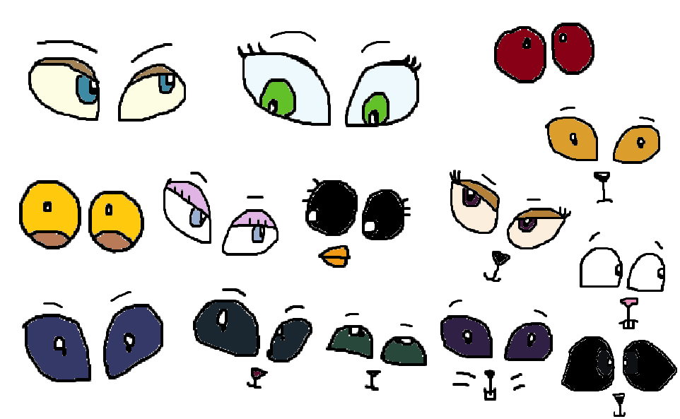 Download Cartoon Vector Stock - sets of eyes (forest animal eyes ...