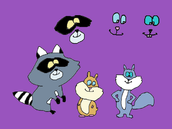 Royalty Vector Stock Cute Cartoon Furry Creatures Of Raccoon