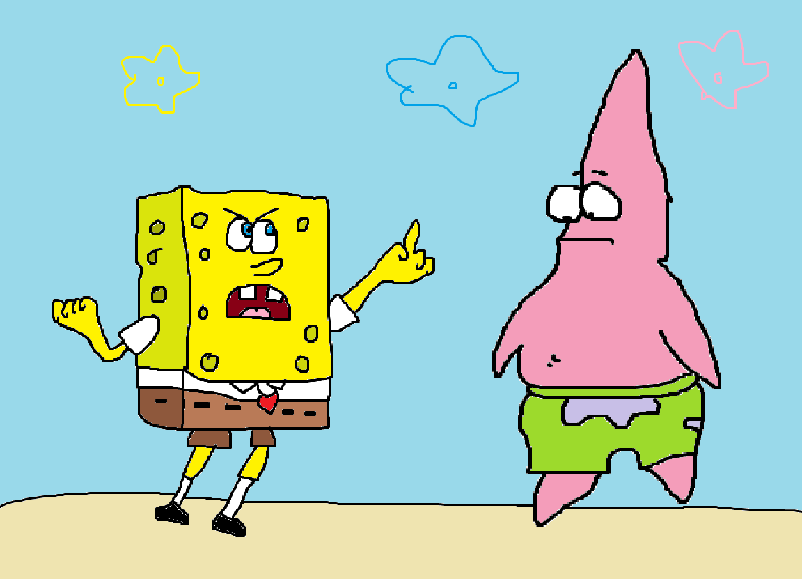 SpongeBob tells to Patrick (DeviantArt stuff) | Hub Ideas Wiki | Fandom