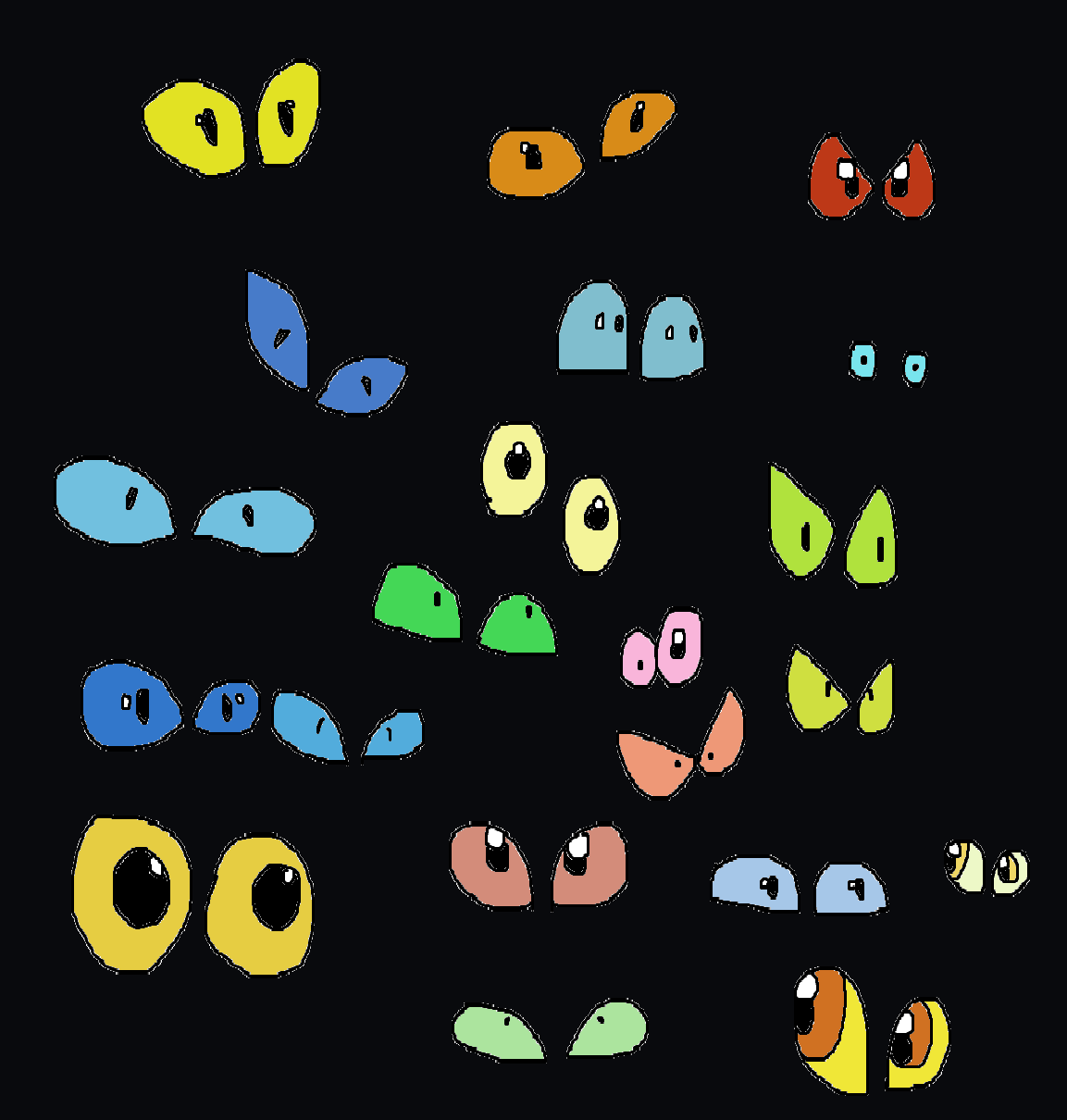 Download Free Vector Stock - 21 sets of wild animal eyes in the dark, Wild animals eyes, Cartoon eyes ...